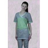 костюм медицинский хирургический женский "Карамель" серый с оливой